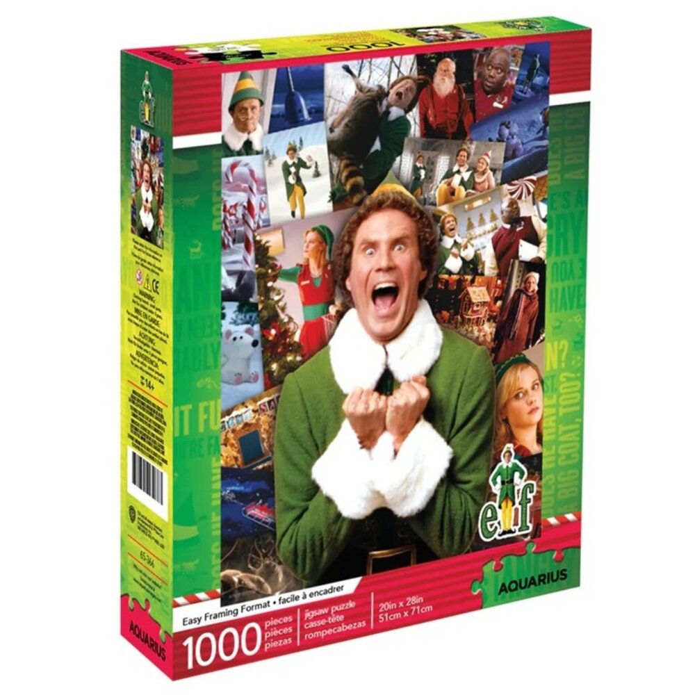3/$55❤️BUDDY ELF Buddy The Elf Movie Collage Aquarius 1000pc puzzle Will Ferrell